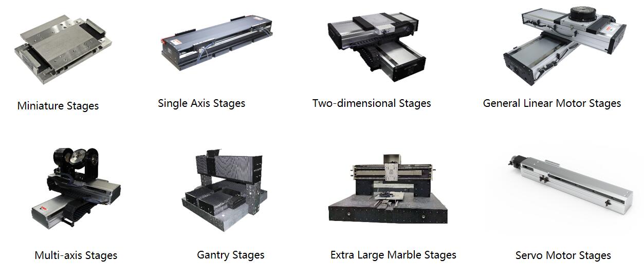 Moving magnet linear motor stages for photovoltaic industry