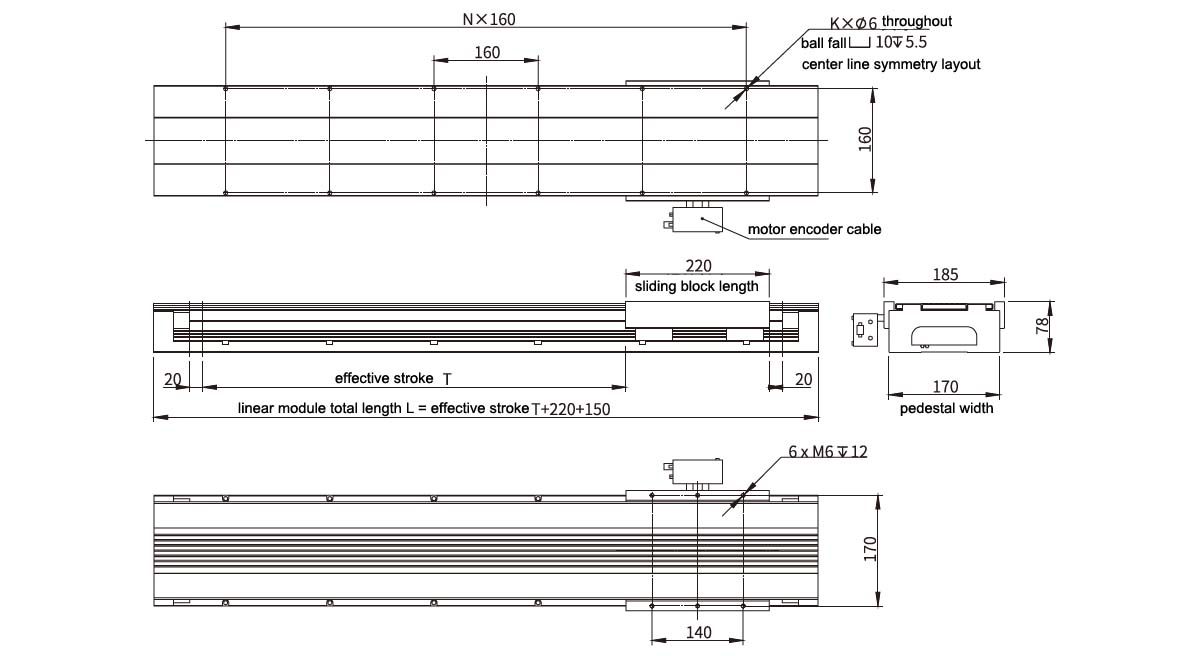 Rail de guidage de mouvement linéaire CNC haute précision HAN'S
