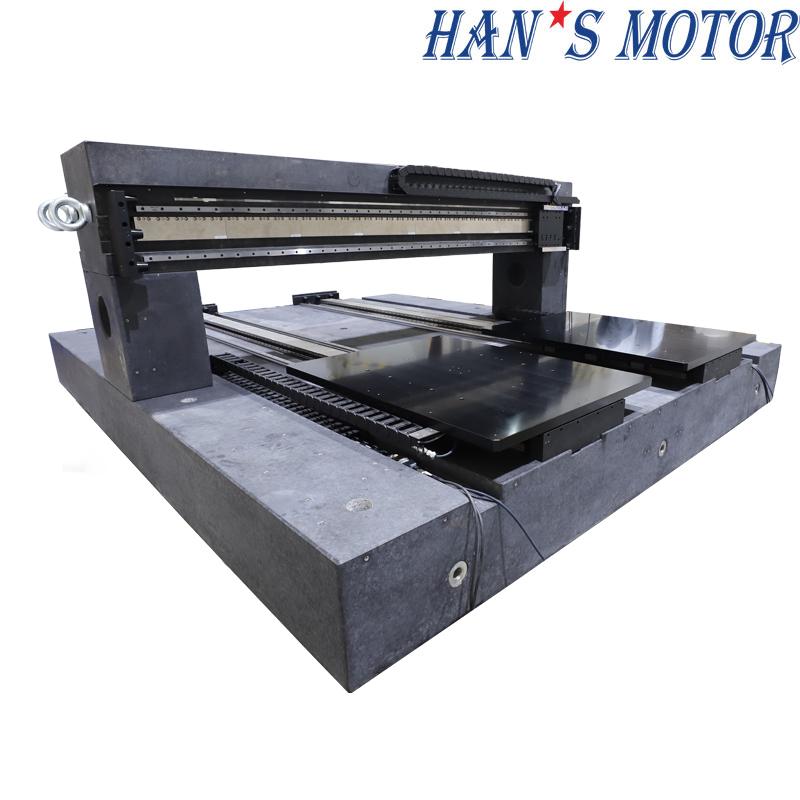 Double-drive gantry marble linear motor stages